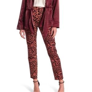 NWT Scotch & Soda Animal Print Slim Fit Jeans Leopard Print Pants Coral Pink 29